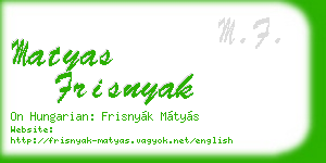 matyas frisnyak business card